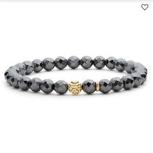 Lagos 18K Hematite Caviar Icon Beaded Stretch Bracelet